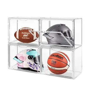 45*33*33 cm Stackable Shoe Crates Clear Foldable Acrylic Sneaker Box For Shoes Display Magnetic Shoe Case Box Plastic