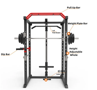 DINUO Cage de musculation multifonction en métal pour entraînement à domicile et powerlifting, avec fonction Lat Pulldown, capacité max. 300 kg