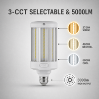 Ampoule LED E26 E27 B22 38W 45W 3CCT 2700K 3500K 4000K avec détecteur de mouvement, du crépuscule à l'aube, 4000LM 5000LM CRI 90 pour entrepôt et garage