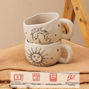 Taza <span class=keywords><strong>de</strong></span> Café <span class=keywords><strong>de</strong></span> Cerámica con Diseño <span class=keywords><strong>de</strong></span> <span class=keywords><strong>Sol</strong></span>, Luna y Estrellas, Acabado Mate, Personalizable con Logotipo, para Hogar, Cocina, Cafetería, Oficina, Tienda <span class=keywords><strong>de</strong></span> Regalos, Venta al Por Mayor - Product Image 3