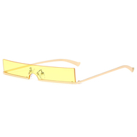 Lunettes de soleil UV400 sans monture pour homme et femme, rectangulaires, à verres jaunes et bruns, tendance, vente en gros,