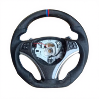 Volant en cuir personnalisé avec finition carbone pour BMW E90 E92 E82 E87 E88 E81 M3 Série E, accessoire intérieur adaptable à la voiture