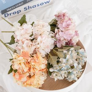 Высокое качество шелковая Гортензия цветы Гортензия искусственная Цветочная композиция для свадебного домашнего украшения - Product Image 2