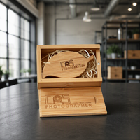 Clé USB personnalisée gratuite en bois, forme de feuille, design moderne et créatif, 16 Go, 32 Go, 64 Go