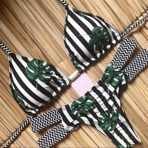 Nouvelle collection été 2025 : Maillot de bain une pièce push-up vert uni pour femme, style micro string, service OEM - Product Image 2