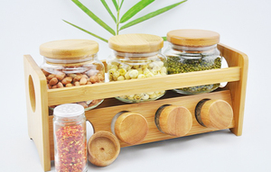 โถเก็บอาหารและเครื่องเทศโถเก็บในครัวทำจากไม้ไผ่ - Product Image 3