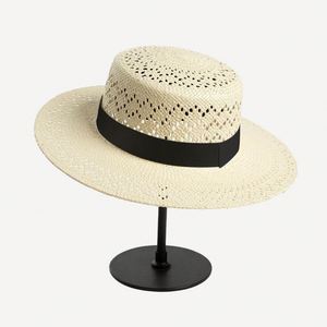 New Fashionable Casual Paper Straw Boater <b>Hat</b> Spring Summer Hollow Out Beach <b>Hat</b> - Product Image 4