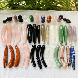 批发天然石愈合精神水晶棒振动器性玩具Howlite Yoni按摩棒 - Product Image 6