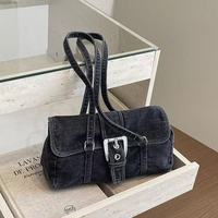 Nouveau sac à bandoulière en jean vintage pour femme, sac minimaliste polyvalent à porter sous le bras, sac bandoulière grande capacité pour les trajets quotidiens
