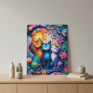 Gatos Coloridos de Dibujos Animados, 24 Colores, Pintura Acrílica DIY, Pintura Digital Moderna y Ecológica por Números, Lienzo de 40x50cm, Arida - Product Image 3