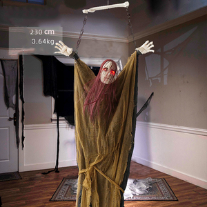 Halloween Electronic Animatronic Glow Sound Large <strong>Scarecrow</strong> Pumpkin Head Novelty Props Indoor and Outdoor Animation <strong>Decoration</strong> - Product Image 5