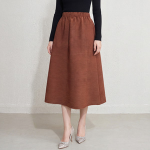 Jupe plissée Miyake style officiel professionnel PY 2026, taille élastique, coupe trapèze flatteuse, jupe midi évasée, vente en gros en ligne - Product Image 1