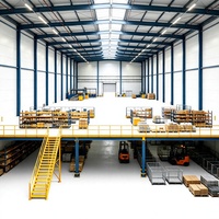 HONGXIN Étagère de mezzanine robuste personnalisable à 2-3 niveaux, sans boulons, à rivets, en acier laminé à froid, revêtement poudré, acier anticorrosion