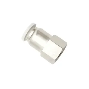 PCF series 304 stainless steel Female thread straight pneumatic joint Flexible nylon pipe joint Quick Push-In Fittings Connector