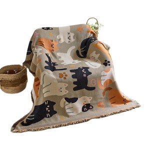 Funda de Sofá con Estampado de Gato Adorable, de Poliéster Lavable, Estilo Moderno, Universal, para Todas las Estaciones, Manta Decorativa - Product Image 5