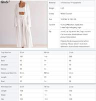 QINSI tricoté femmes vêtements de détente 3 pièces ensembles Pijama solide Viscose Pj lâche longues Robes sous-vêtements femmes vêtements de nuit printemps