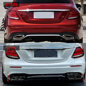 ชุดแต่งลิ้นกันชนหลังและปลายท่อไอเสีย สำหรับรถยนต์ Mercedes-Benz E-Class W213 ปี 2016-2020 สไตล์ E63 ผลิตจากวัสดุ ABS - Product Image 2