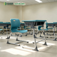 Bureau d'étude moderne minimaliste en plastique pliable et inclinable à hauteur réglable pour enfants, idéal pour l'école et la formation informatique