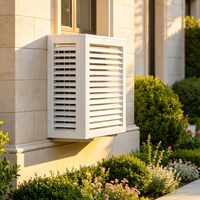 Cache de protection extérieur pour unité de climatisation à persiennes en aluminium, résistant aux intempéries, pour installation extérieure de villa, anti-poussière et durable