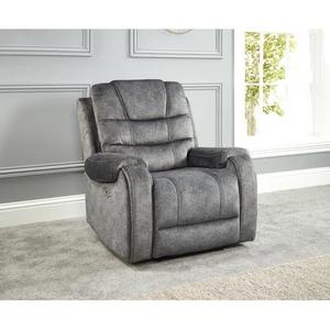 Chaise longue inclinable en velours et cuir de style européen avec cadre en bois, extensible, pour salon, avec fonctions de massage et de refroidissement - Product Image 6