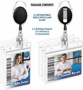 Porte-badge rétractable avec mousqueton et clip, étui vertical étanche pour carte d'identité – Offre Spéciale - Product Image 6