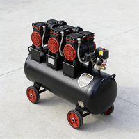 Compresseur d'air portable silencieux sans huile à piston refroidi par air 220V 8L/24L/50L 20kg avec garantie 1 an pour gonflage de pneus et pulvérisation