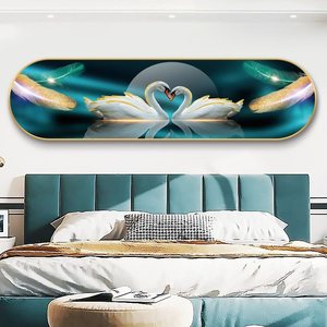 Decoración de pared del dormitorio sobre la <span class=keywords><strong>cama</strong></span> Cisne cristal porcelana Animal pintura marcos de aluminio imagen pared arte dormitorio decoración pinturas - Product Image 3
