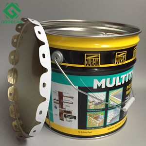 Química de metal 4 galones redonda vacía pintura cubo de estaño con corona borde tapa - Product Image 2