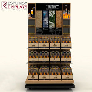 Custom Floor POP Beer Whisky Display Wine Stand Wine Cabinet Wood <b>Home</b> Furniture Customized Living Room Furniture Modern 2 Weeks - Product Image 4