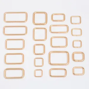 Metal Gold Rectangle Loop Ring Rainbow Strap Connectors Square Rectangle Ring For Bag Making