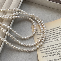 Colliers en perles d'eau douce irrégulières faits à la main à la mode pour femmes Chaîne en argent sterling 925 Bijoux
