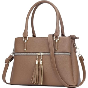 Wholesale Womens PU Leather Satchel Bag Zipper Compact Structured Top Handle <b>Handbag</b> 1L Capacity for Shopping Travel Bulk - Product Image 1