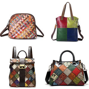 Bolso Tote Floral de Gran Capacidad, Bolso de Mano de Cuero de Moda, Bolso Portátil <span class=keywords><strong>para</strong></span> Salir, Capa Superior de Piel de Vaca, Diseño de Flores Aleatorio, Cuero de Grano Completo - Product Image 5