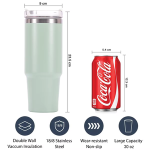 Mug de voyage isotherme personnalisé avec logo, 40 oz, gobelet en acier inoxydable à double paroi avec poignée, compatible avec la plupart des <span class=keywords><strong>porte</strong></span>-gobelets de voiture - Product Image 5