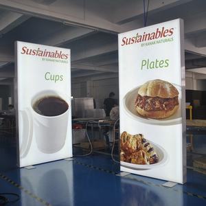 Boîte à lumière autoportante double face en aluminium pour exposition, équipement publicitaire, panneau lumineux LED textile - Product Image 2