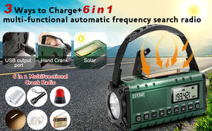 Nouvelle radio d'urgence portable 10000mAh grande capacité, radio solaire à manivelle avec lampe de lecture XSY340 - Product Image 6