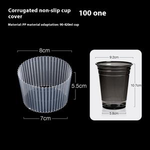 Gobelet en plastique noir jetable Horn Flower avec couvercle pour café glacé, boissons froides pour animaux de compagnie, thé au lait tendance, vodka, snacks - Product Image 6