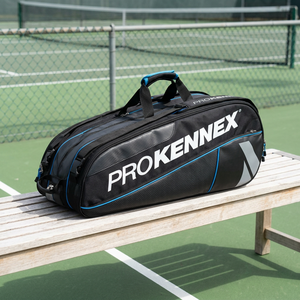 Prokennex Triple Thermal Tennis Racket Bag Black Nylon PU Zipper Closure 50-70L Custom Logo Large Capacity Sport Style Fashion - Product Image 3