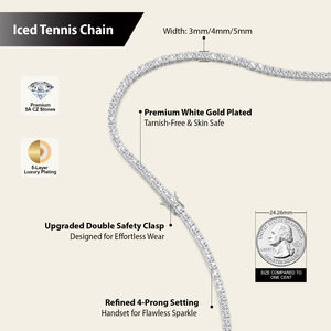 Collar <span class=keywords><strong>de</strong></span> Tenis <span class=keywords><strong>de</strong></span> 3mm 4mm 5mm con Diamantes Iced Out y Circonita Cúbica 5A, Joyería <span class=keywords><strong>de</strong></span> Latón Chapado en <span class=keywords><strong>Oro</strong></span> <span class=keywords><strong>de</strong></span> 14K/<span class=keywords><strong>Oro</strong></span> Blanco, <span class=keywords><strong>Cadena</strong></span> <span class=keywords><strong>de</strong></span> Tenis <span class=keywords><strong>de</strong></span> CZ <span class=keywords><strong>para</strong></span> Mujeres y Hombres - Product Image 4