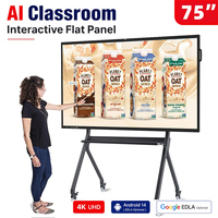 Tableau blanc interactif intelligent à écran tactile de 55 pouces, panneau plat numérique interactif pour l'enseignement et l'éducation scolaire
