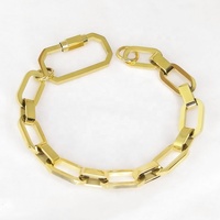 Mode haute qualité 18K plaqué or en acier inoxydable bijoux spirale boucle carré épais chaîne pour femmes Punk Bracelet B202219