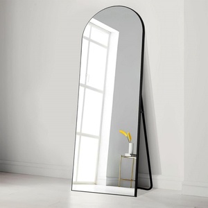Custom Arch Shape <b>Floor</b> Full Length Body Dressing Espejos Black Gold Metal Frame <b>Standing</b> Miroir Wall Hanging Bathroom <b>Mirrors</b> - Product Image 3