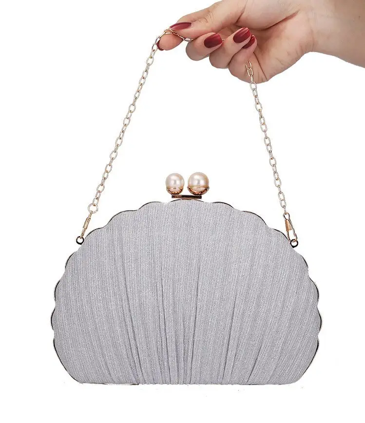 Evening Clutch Bag for Women Glitter Evening Wedding Clutch Purses Vintage Banquet Handbag with Chain