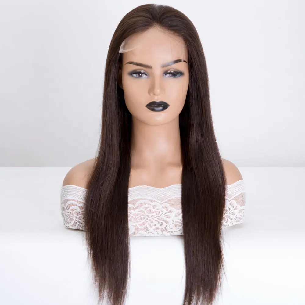 18 inch glueless full hd lace wigs human hair natural color straight hair woman full cap hair
