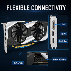 การ์ดจอ GTX 1060 5GB GDDR5 160 บิต วีดีโอ พัดลมคู่ รองรับ 4K สำหรับเล่นเกมส์ คอมพิวเตอร์ตั้งโต๊ะ  4G VRAM บน 160 5GB GDDR5 - Product Image 4
