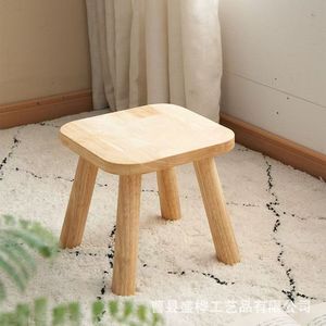 Solid <b>Wood</b> <b>Stool</b> Natural Color 1.4kg Home Use Children Adults Elderly Living Room Entryway Shoe Changing Chair - Product Image 1