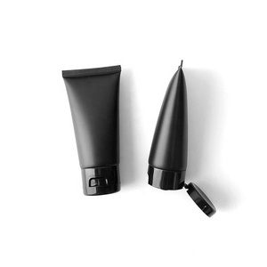 Customized Private LOGO Empty Squeeze <b>Tube</b> Cosmetic Hand Cream <b>Plastic</b> Soft <b>Tube</b> Black Packaging - Product Image 1