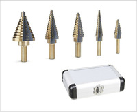 Jeu de 6 poinçons à plaques en acier avec revêtement en titane, manche triangulaire, en boîte d'aluminium, Jiaopan, garantie 1 an