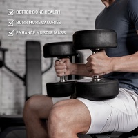 Proesce Oem 2-20kg grosir kustom Gym Cpu Pu kepala bulat dumbel Set dumbel