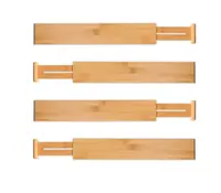 4 paket bambu çekmece düzenleyiciler mutfak çekmecesi organizatörler ayarlanabilir genişletilebilir ahşap çekmece organizasyonu ayırıcılar mutfak